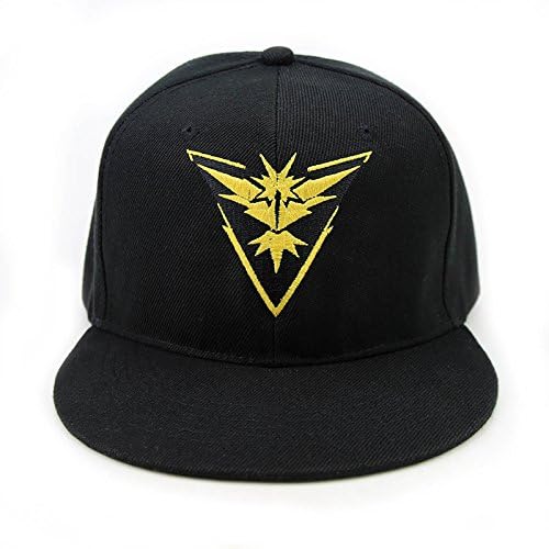Jessecos® Pokemon Go Baseball Black Hat Team Mystic Instinct Valor Embroidery Cap (Yellow)