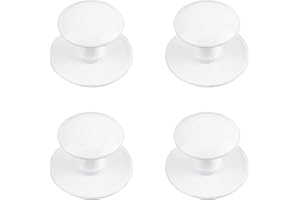 MOROBOR Adhesive Cabinet Knobs, 4 PCS Self-Stick Instant Kitchen Cabinet Knobs Drawer Pulls Stainless Steel Drawer Knobs for Windows, Wardrobes, Cabinets, Drawers (White)