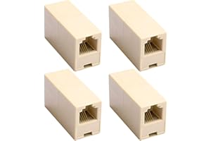 ADSPOW 4 Piezas RJ11 a RJ 11 6p4c Acoplador para ADSL/telefono, Adaptador Doble RJ11…