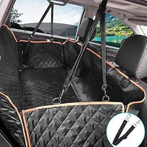 Lantoo Dog Seat Cover, Large Back Seat Pet Seat Cover Hammock for Cars, Trucks, SUVs with Nonslip Backing, Side Flaps, Waterproof, Soft