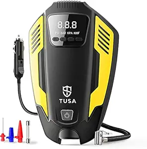 Tusa Tyre Inflator Portable (Yellow)