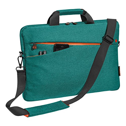 PEDEA Notebooktasche „Fashion“ für 17,3 Zoll (43,9cm) und Schultergurt und Maus, grün - 2