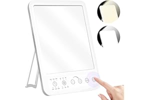HOSPAOP Lámpara de Luz Diurna 10000 Lux LED Terapia de Luz sin UV con Regulador de Intensidad, Lámpara de Fototerapia de Espectro Completo con Temporizador y Memoria