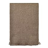 Hecha en Francia TOUTACOO, Bufanda de Lana Mohair- Hombre y Mujer - Fabricada en Francia Beige Oscuro