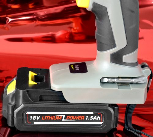 AKKU BOHRHAMMER AKKUSCHRAUBER AKKU SCHLAGBOHRSCHRAUBER AKKU BOHRER PROFI-HAMMER-DRILL Akku BOHRMASCHINE mit 18V Li-Ion 1500mAh Akku und 1Std.-Schnell-Ladegerät und AKKU BOHRHAMMER inkl Kunststoff-Koffer Gute QUALITÄT-SUPER in PREIS-LEISTUNG! - 5