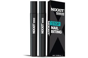 NIXXIT Nail Biting Treatment for Adults - Stop Nailing Biting Pen and Thumb Sucking for Adults & Children - Non Glossy Bitter Taste - Safe & Effective Solution - USA Made - Adults (2 - Pack)