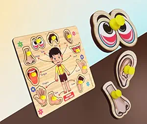 Human body Parts puzzle for kids , first Jigsaw Preschool & Playgroup Educational Puzzle kids toys for age 2 to 5 year baby boys & gils , toddler activity learning board game for kindergarten Childrens 11 Pieces