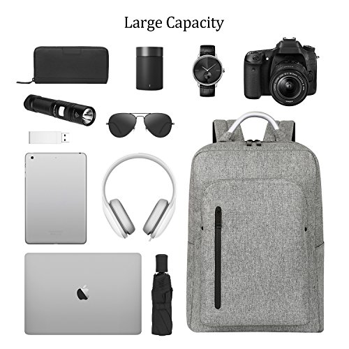 REYLEO Rucksack Business Backpack Alltagsrucksack mit Al-Griff 15 6 Zoll Laptop Tasche Herren und Damen Wasserdicht Dunkelgrau-19 Liter