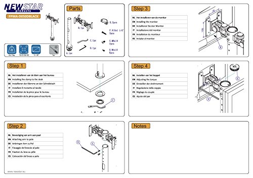 Newstar Tilt/Turn/Rotate Dual Desk Mount (grommet) for two 10-27