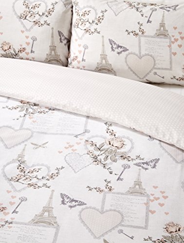 Pieridae Romantic Paris Reversible Duvet Bedding Cover Cover & Pillowcase Luxury Case Quilt Set (Single)