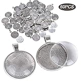 cabochon set ohrringe Lieferumfang: 50 Stück Glas Cabochon Set + 50 pcs Anhänger Lünette (Bronze / Uraltes Silber)