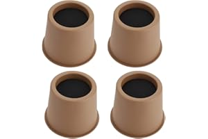 BSTKEY Lot de 4 rehausseurs ronds de 7,6 cm pour lit, chaise, bureau, table, canapé, meubles - Marron