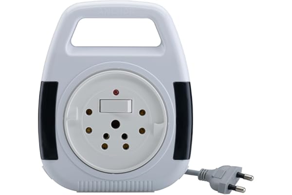 Anchor by Panasonic 6A 2 Pin Flex Box with Indicator & Handle 4 Mtr Extension Flex Box for Home, Office (White)