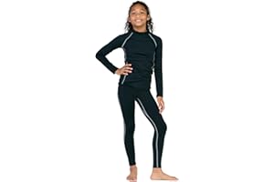 LAPASA Ensemble de sous-Vêtements Thermiques Fille Enfant Haut Manches Longues et Pantalon pour Sport & Activités Extérieures Automne/Hiver 4-13 Ans G18