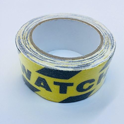 OptOffice WATCH YOUR STEP Anti Slip Tape, 5cm x 5m With High Adhesive And Traction Feature For Safety Which Is Perfect For Smooth Stairs, Bathroom Tiles, Doorstep and Pet Ramp, Home, School &amp; Work Use