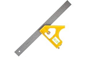 STANLEY 2-46-028 Équerre combinée moulé sous pression 30 cm - fiole 360° - corps moulé sous pression - 3 face usinées - plus robuste et durable - lame enduite - anti-corrosion