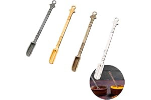 HSYTEK Lot de 4 mini cuillères à poudre, cuillères à épices colorées en métal, cuillères à remplir de flacons pour médicaments, sels, épices, herbes, sable