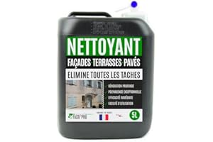 TECH'N'FAST Nettoyant façade, terrasses, dalles Fasti pro Rénovateur - Elimine les traces rouges et noires sur façades, allées en seulement 30 minutes - Bidon de 5L