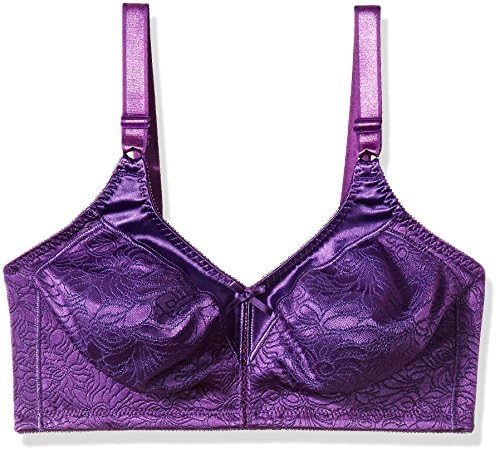 Bali Designs Women's Bali Double Support Spa Closure Wirefree Bra, Purple Vista Jacquard, 36D