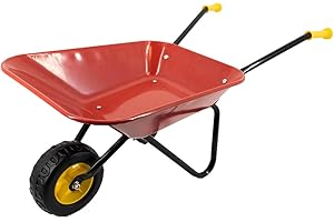 ‎REKORD QUALITÄT IN IHRER HAND Rekord Kinderschubkarre (Metall) - Rot - mit Kunststoffgriffen - Traglast 20kg - für Kinder ab 3 Jahren - Metallschubkarre, Kindergartengeräte, Gartenspielzeug