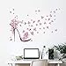 Produktbild Xcao Mode High Heel Schuhe Fliegen Schmetterlinge Herz Blume Wandaufkleber PVC Abziehbilder Wohnkultur Mädchen Room Decor Poster