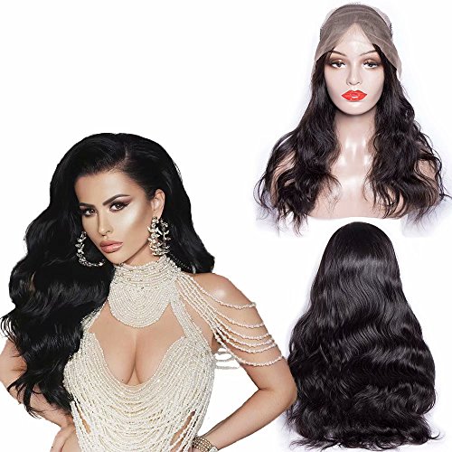 Maxine Hair 130% Density 10A Great Body Wave Human Hair Wig Pre Plucked and Bleached Knots Brazilian Body Wave Lace Front Wigs for Black Women Natural Color(12inch)