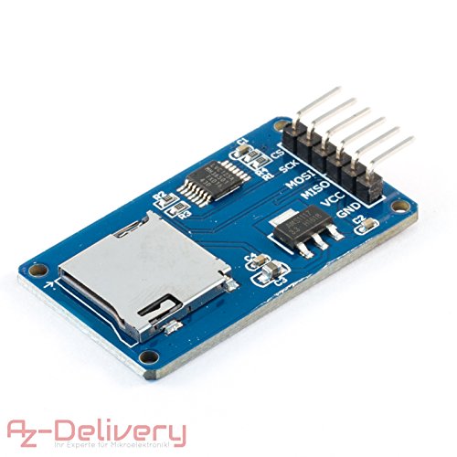 AZDelivery SPI Reader Micro Speicher SD TF Karte Memory Card Shield Modul für Arduino