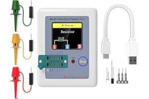 VOKTTA Tester transistor LCR-TC1 Tester TFT multifunzione, retroilluminazione display colorato da 1,8" per resistore condensatore triodo a diodi transistor LCR ESR NPN PNP MOSFET LW21