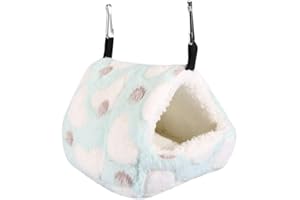 Mumusuki Warm and Cosy Winter Warm Soft Pet House Cage Bed for Hammock Squirrel Totoro Rabbit(17 * 15-Blue)