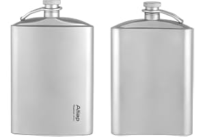 ATiAP Fickplunta i titan med tratt, 260 ml utomhus bärbar vinflaska fickplunta med lock (260 ml)