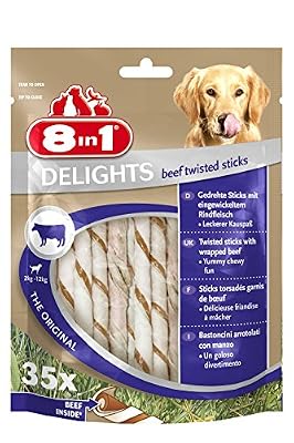 8in1 Delights Twisted Sticks Bœuf 35 Bâtonnets