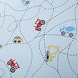 Kinderbettwäsche 100×135 40×60 cm, Bagger Traktor Auto Betonmischer Hellblau, Baumwolle, schadstoffgeprüft, Bettwäsche, Jungen, Kinder, Kindermotiv, Kinderzimmer, Bettbezug - 5