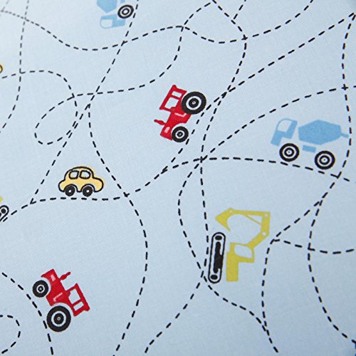 Kinderbettwäsche 100×135 40×60 cm, Bagger Traktor Auto Betonmischer Hellblau, Baumwolle, schadstoffgeprüft, Bettwäsche, Jungen, Kinder, Kindermotiv, Kinderzimmer, Bettbezug - 5