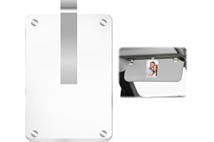 CANIPHA Car Photo Holder Personalized Picture Frame Acrylic Powerful Magnetic Picture Holder Car Sun Visor Clip Hanging Personal Photo Display Universal Accessories Vertical Display Photographs for Auto