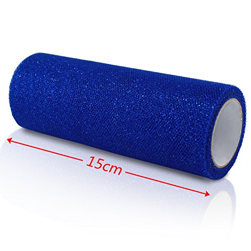 PsmGoods® Glitter Tüll Rollenspule 6 „x 25 Yards Weiche Netting Röckchen-Rock-Hochzeitsfest -Geschenk-Bogen-Fertigkeit - 4