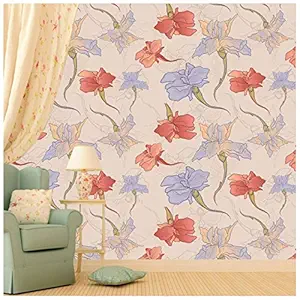 PAPER PLANE DESIGN Wallpaper Self Adhesive Floral Theme Printed (16 Inch x 90 Inch) (10 Sq Ft)