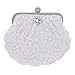 Produktbild REFURBISHHOUSE Elegant Perlen Brauttasche Clutch Bag Party Abendtasche Muscheltasche Weiss
