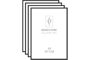 HIMEETIME Juego de 4 Marco de fotos A3 29.7x42cm Aluminio Negro marcos cuadros，Para Decoración de Pared y Decoración Hogar marco A3 Grandes para Pósters