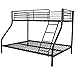 Produktbild Festnight Kinder Etagenbett Doppelstockbett Metall Bettrahmen Kinderbett Metallbett mit 2 Betten Geeignet für Matratzengröße 200x90 / 200x140cm - Schwarz