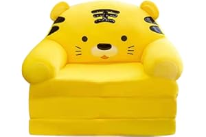 Rpporm Faltbarer Kinder-KinderSofa-Rückenlehen-Sessel 2 in 1 Faltbarer Kinder-Sofa-Sessel Cute Comic Lazy Sofa-Kinder flip up Sofa-Bett für Wohnzimmer Zierkissen Mit Füllung Landhaus