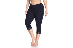 North Bund Capri Leggings pour Femmes 3/4 Pantalon Legging Haute Taille Pantacourt Push Up Sportwear Stretch Opaque sous Jupe Doux Court Jegging avec Dentelle Tenue De Sport Yoga Fitness