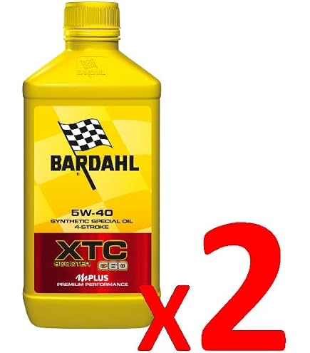 Bardahl Motoröl XTC C60 10W-50 – 100% Synthetisch Für 4-Takt Motorräder, 2 X 1 Liter