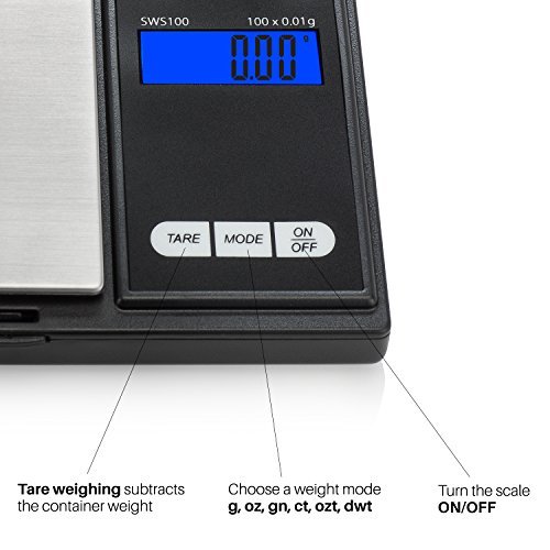 Smart Weigh Digital Pocket Scale 100 x 0.01g - Black