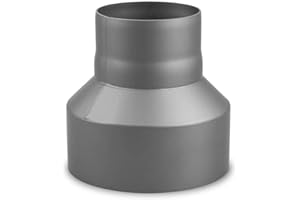 ENERGIEWERK OST GMBH EWO Ofenrohr Reduzierung 200 auf 130 (Gussgrau) – Reduzierstück 2mm Stahlblech – Rauchrohranschluss für Kaminöfen mit Senothem-Beschichtung – ruß-, frost- und tauwechselbeständig