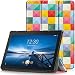 Produktbild TTVie Hülle für Lenovo Tab E10 - Ultra Dünn und Leicht PU Leder Schutzhülle mit Standfunktion für Lenovo Tab E10 25,5 cm (10,1 Zoll HD IPS Touch) Tablet-PC, Bunte Würfel