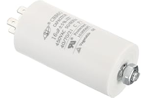 PATIKIL CBB60 16uF Running Capacitor, AC 450V 4 Pins 50/60Hz Cylinder Bottom with Screw 75x40mm for Air Compressor,Cleaning Machine Motor Star