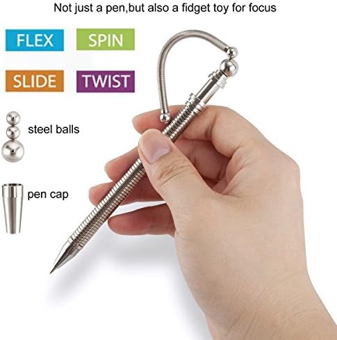 Flexible Magnetic Pen Decompression Fidget Desk Hand Tool , Stress Reducer Portable Hand Fidget Toy Think Ink Pen for ADD / ADHD / Anxiety / Autism And Stress - Office School Travel Adults Teens Children (Decompression Pen)