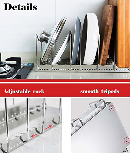 Ohuhu Edelstahl Pfannen Rack Topf Deckelhalter Einstellbare Backformen Kochgeschirr Wschestnder Kchenschrank Und Countertop Organizer Ohuhu Edelstahl Pfannen Rack Topf Deckelhalter Einstellbare Backformen Kochgeschirr Wschestnder Kchenschrank Und Countertop Organizer