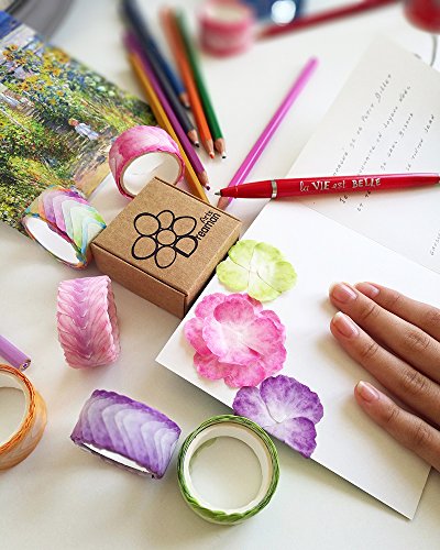 Dreaman - P  talos de Flores Adhesivos   Masking Tape   Pegatinas   Sticker 3D   Washi Tape   Cinta adhesiva   Etiqueta decorativa - Ideal para Decoraci  n   Creaci  n   Manualidad   Scrapbooking   DIY   Collage   Carta Postal   Tarjeta de cumplea  os   Regalo - Multicolor