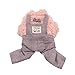 Produktbild gaddrt Haustierkleidung Hund Warm Winter Fleece Kleidung Mode britischen Stil vierbeinigen Strap Tuch (Rosa, X-Small)